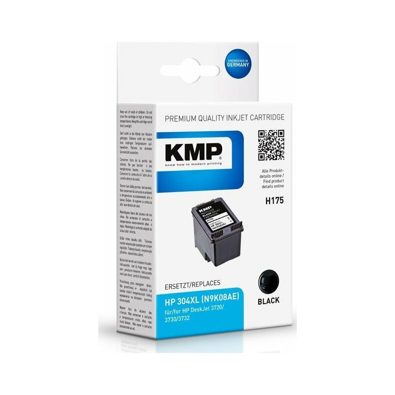 Tintes kasetne KMP H175BX - augsta ietilpība - Black - saderīga - tintes kasetne HP AMP 130, Deskjet 26XX, 37XX, ENVY 50