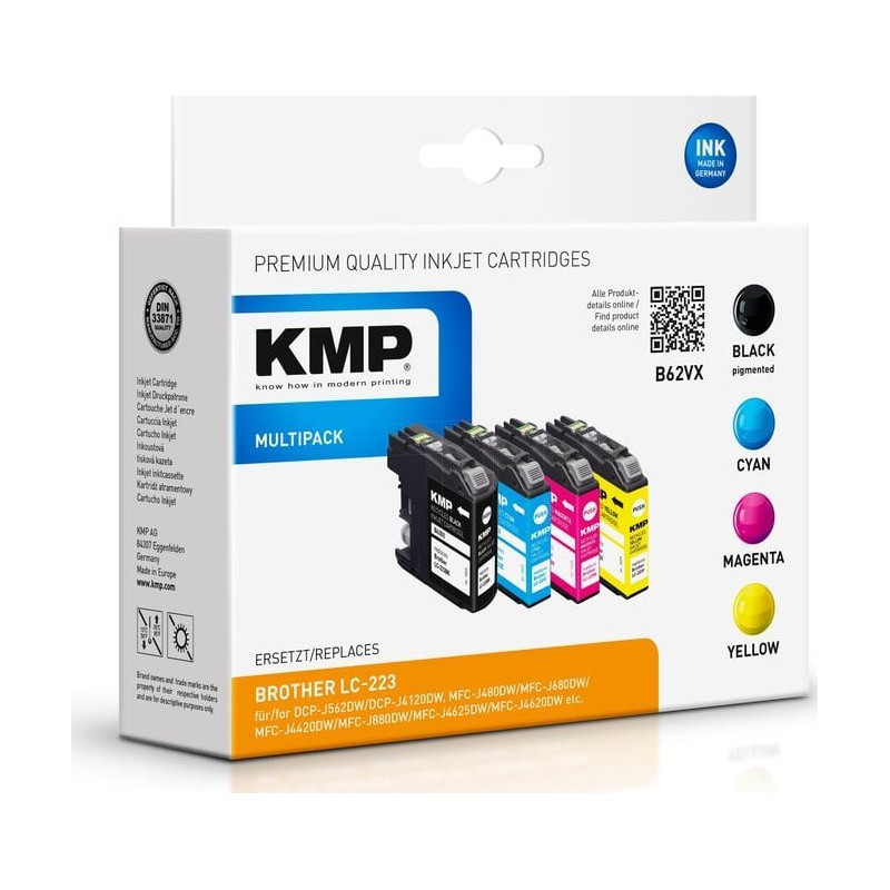 KMP KMP B62VX tintes kārtridži 4 gab. Nomaiņas komplekts Black, Cyan, Magenta, Yellow