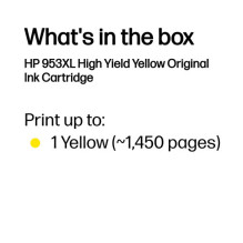 Rašalo kasetė HP 953XL - 18 ml - didelės talpos - geltona - originali - lizdinėje pakuotėje - Officejet Pro 77XX, 82XX, Rašalo kasetė HP 953XL - 18 ml - didelės talpos - geltona - originali - lizdinėje pakuotėje - Officejet Pro 77XX, 82XX,