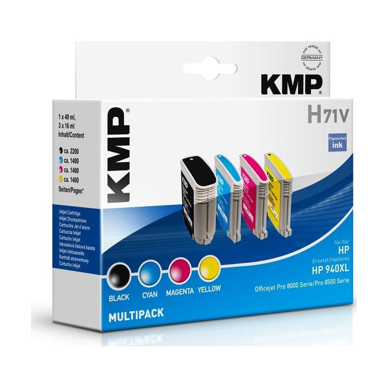 Ink set KMP KMP H71V Promo Pack BK / C / M / Y compatible with HP No. 940 XL - 1715.4005