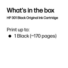 HP 301 Black Tintes kasetne 3ml