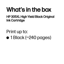 HP 305XL Juodo rašalo kasetė 6,45ml HP 305XL Juodo rašalo kasetė 6,45ml