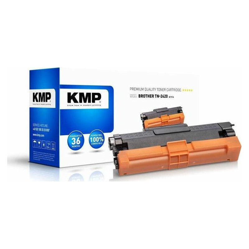 KMP tonera kasete Brother TN-2420 / TN2420 black 3000 S. B-T116 pārstrādāta