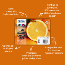 Epson Original Ink Set 33 XL Multipack, CMYK (C13T33574011) Epson Original Ink Set 33 XL Multipack, CMYK (C13T33574011)