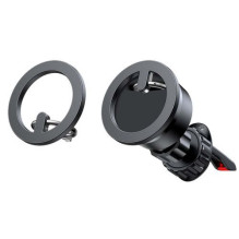 Joyroom Car Mount Magnetict Multifunctional Kit for Air Outlet (Car Holder, Magnetic Ring, Magnetic Cap) Black (JR-ZS294 Joyroom Car Mount Magnetict Multifunctional Kit for Air Outlet (Car Holder, Magnetic Ring, Magnetic Cap) Black (JR-ZS294