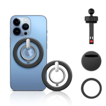 Joyroom Car Mount Magnetict Multifunctional Kit for Air Outlet (Car Holder, Magnetic Ring, Magnetic Cap) Black (JR-ZS294 Joyroom Car Mount Magnetict Multifunctional Kit for Air Outlet (Car Holder, Magnetic Ring, Magnetic Cap) Black (JR-ZS294