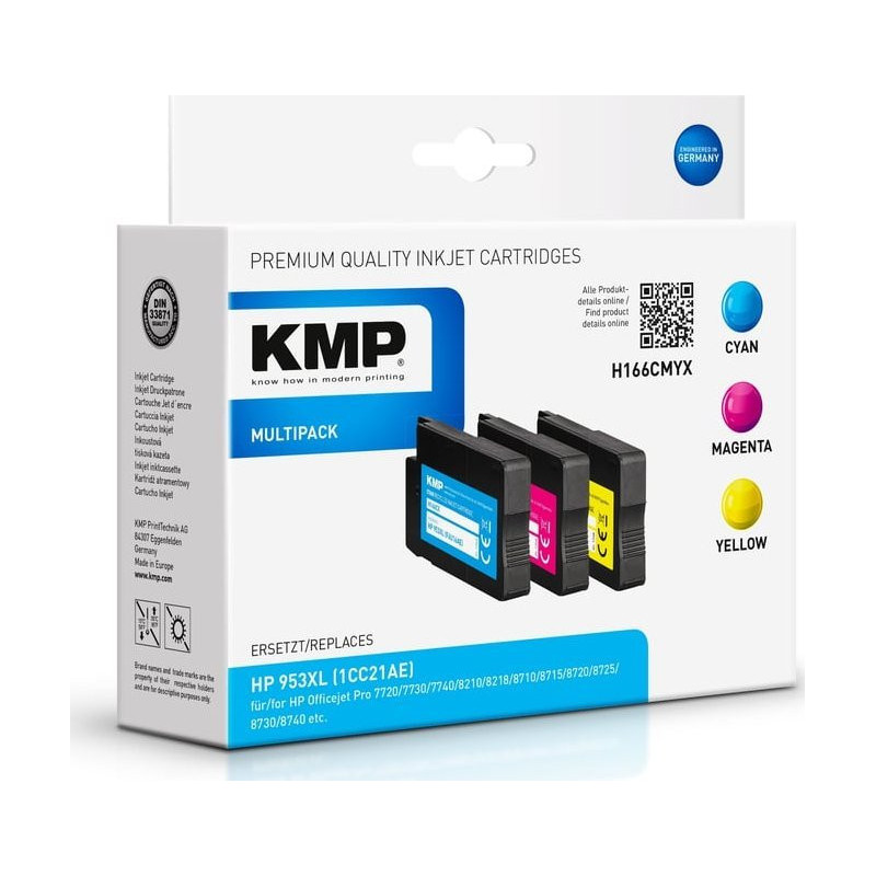 KMP KMP 1748,4050 kasetne ar tinti Nomaiņas augsta (XL) ietilpība Cyan, Purple, Yellow