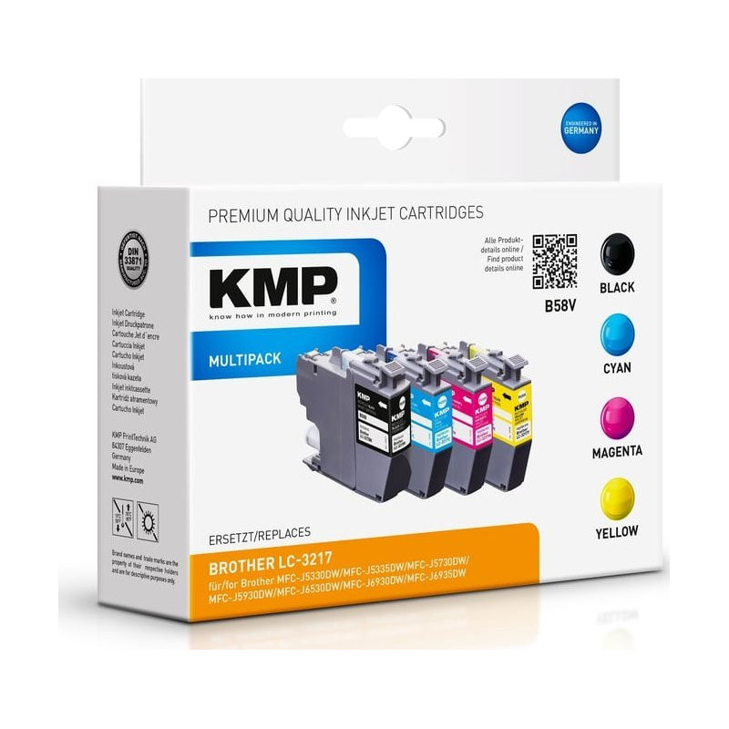 KMP KMP B58V tintes kārtridži 4 gab. Nomaiņas komplekts Black, Cyan, Magenta, Yellow