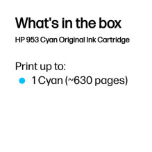 HP 953 žydro rašalo kasetė 10ml HP 953 žydro rašalo kasetė 10ml