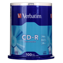 Verbatim CD-R 700 MB 52x 100 gab. (43411) Verbatim CD-R 700 MB 52x 100 gab. (43411)