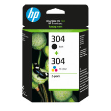 HP 304 Juoda + Dviguba...