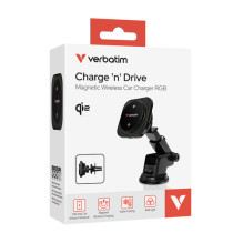 Verbatim Charge 'n' Drive Qi2 magnētiskā bezvadu lādētāja RGB