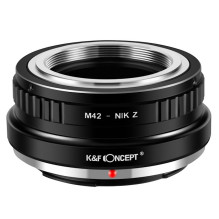 Adapteris - K&F Concept M42 montavimo į Nikon Z-Mount Objektyvo Adapteris, Aliuminio Konstrukcija, Juoda Adapteris - K&F Concept M42 montavimo į Nikon Z-Mount Objektyvo Adapteris, Aliuminio Konstrukcija, Juoda