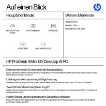 Personālais dators HP HP ProDesk 4 Mini G1i CU5-235T 16GB / 512GB WLAN W11Pro Personālais dators HP HP ProDesk 4 Mini G1i CU5-235T 16GB / 512GB WLAN W11Pro