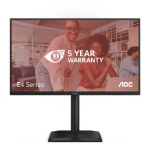 LCD Monitor, AOC, 60.5 cm (23.8"), 1920 x 1080 pixels, Full HD, Native aspect ratio 16:9, LED, Flat, 24E4U