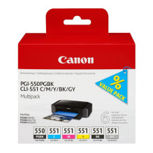 Canon Ink PGI-550 CLI-551 PGI550 CLI551 Multipack (6496B005) Canon Ink PGI-550 CLI-551 PGI550 CLI551 Multipack (6496B005)