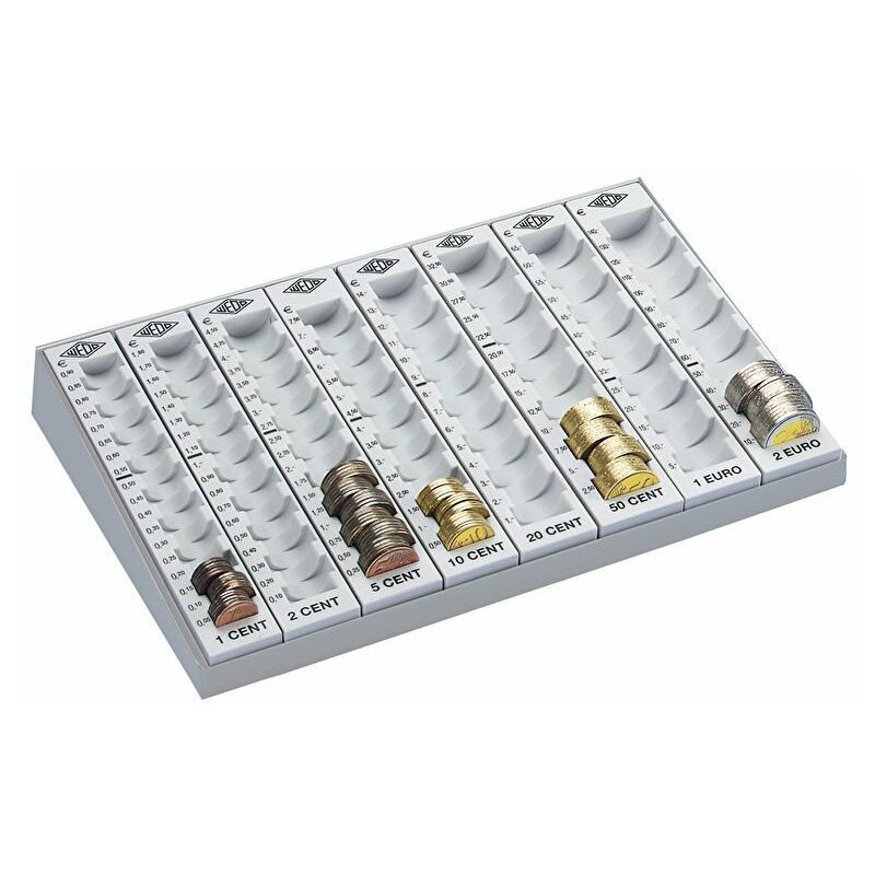 Wedo Counting board light gray with grooves for coins