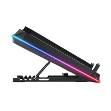 Dzesēšanas paliktnis Conceptronic USB-C klēpjdatoram + tālruņa turētājs, RGB, 12V Dzesēšanas paliktnis Conceptronic USB-C klēpjdatoram + tālruņa turētājs, RGB, 12V