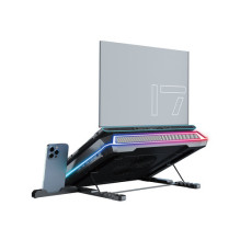 Cooling stand Conceptronic USB-C laptop cooler pad + phone holder, RGB, 12V Cooling stand Conceptronic USB-C laptop cooler pad + phone holder, RGB, 12V