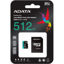 Adata Premier Pro 512GB microSDXC Class 10 + Adapter Adata Premier Pro 512GB microSDXC Class 10 + Adapter