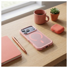„iPhone 17 Pro / 18 Pro“ dėklas Forcell „F-Protect Smoke Hybrid Premium“, suderinamas su „MagSafe“, rožinis „iPhone 17 Pro / 18 Pro“ dėklas Forcell „F-Protect Smoke Hybrid Premium“, suderinamas su „MagSafe“, rožinis