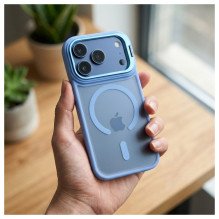„iPhone 17 Pro Max / 18 Pro Max“ dėklas Forcell „F-Protect Shadow Stand Premium“, suderinamas su „MagSafe“, šviesiai mėl