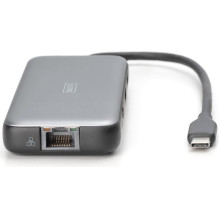 DIGITUS USB-C prijungimo jungtis – HDMI,USB3.0,RJ45,SD,MicroSD,CPD Aliuminio s DIGITUS USB-C prijungimo jungtis – HDMI,USB3.0,RJ45,SD,MicroSD,CPD Aliuminio s