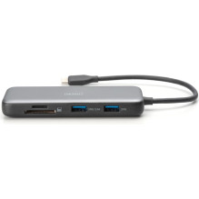 DIGITUS USB-C prijungimo jungtis – HDMI,USB3.0,RJ45,SD,MicroSD,CPD Aliuminio s DIGITUS USB-C prijungimo jungtis – HDMI,USB3.0,RJ45,SD,MicroSD,CPD Aliuminio s
