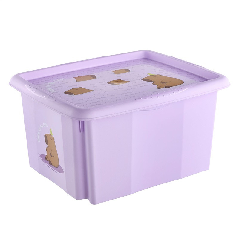 Storage box with lid Keeeper, 24 l, purple color