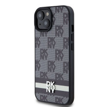 DKNY DKNY Leather Checkered Mono Pattern & Printed Stripes Case for iPhone 15 / 14 / 13 - Black DKNY DKNY Leather Checkered Mono Pattern & Printed Stripes Case for iPhone 15 / 14 / 13 - Black