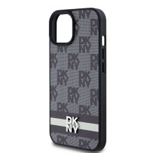 DKNY DKNY Leather Checkered Mono Pattern & Printed Stripes Case for iPhone 15 / 14 / 13 - Black DKNY DKNY Leather Checkered Mono Pattern & Printed Stripes Case for iPhone 15 / 14 / 13 - Black
