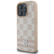 DKNY DKNY Checkered Pattern & Printed Stripes iPhone 16 Pro Case - Pink DKNY DKNY Checkered Pattern & Printed Stripes iPhone 16 Pro Case - Pink