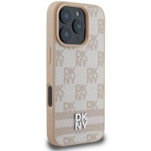 DKNY DKNY languotas raštas ir margintos juostelės iPhone 16 Pro dėklas – rožinis DKNY DKNY languotas raštas ir margintos juostelės iPhone 16 Pro dėklas – rožinis