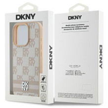 DKNY DKNY Checkered Pattern & Printed Stripes iPhone 16 Pro Case - Pink DKNY DKNY Checkered Pattern & Printed Stripes iPhone 16 Pro Case - Pink