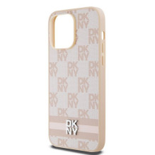 DKNY DKNY Leather Checkered Mono Pattern & Printed Stripes case for iPhone 14 Pro Max - pink DKNY DKNY Leather Checkered Mono Pattern & Printed Stripes case for iPhone 14 Pro Max - pink