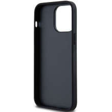 DKNY DKNY Leather Mono Stripe &amp; Metal Logo case for iPhone 14 Pro Max - black