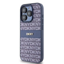 DKNY DKNY Leather Mono Stripe &amp; Metal Logo case for iPhone 15 Pro - blue