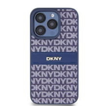 DKNY DKNY Leather Mono Stripe &amp; Metal Logo case for iPhone 15 Pro - blue