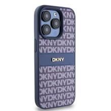 DKNY DKNY odinis iPhone 15 Pro dėklas su mono juostele ir metaliniu logotipu – mėlynas DKNY DKNY odinis iPhone 15 Pro dėklas su mono juostele ir metaliniu logotipu – mėlynas