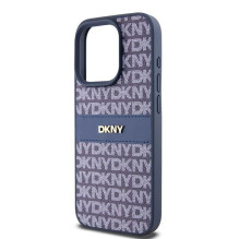 DKNY DKNY Leather Mono Stripe &amp; Metal Logo case for iPhone 15 Pro - blue