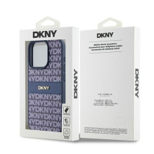DKNY DKNY odinis iPhone 15 Pro dėklas su mono juostele ir metaliniu logotipu – mėlynas DKNY DKNY odinis iPhone 15 Pro dėklas su mono juostele ir metaliniu logotipu – mėlynas