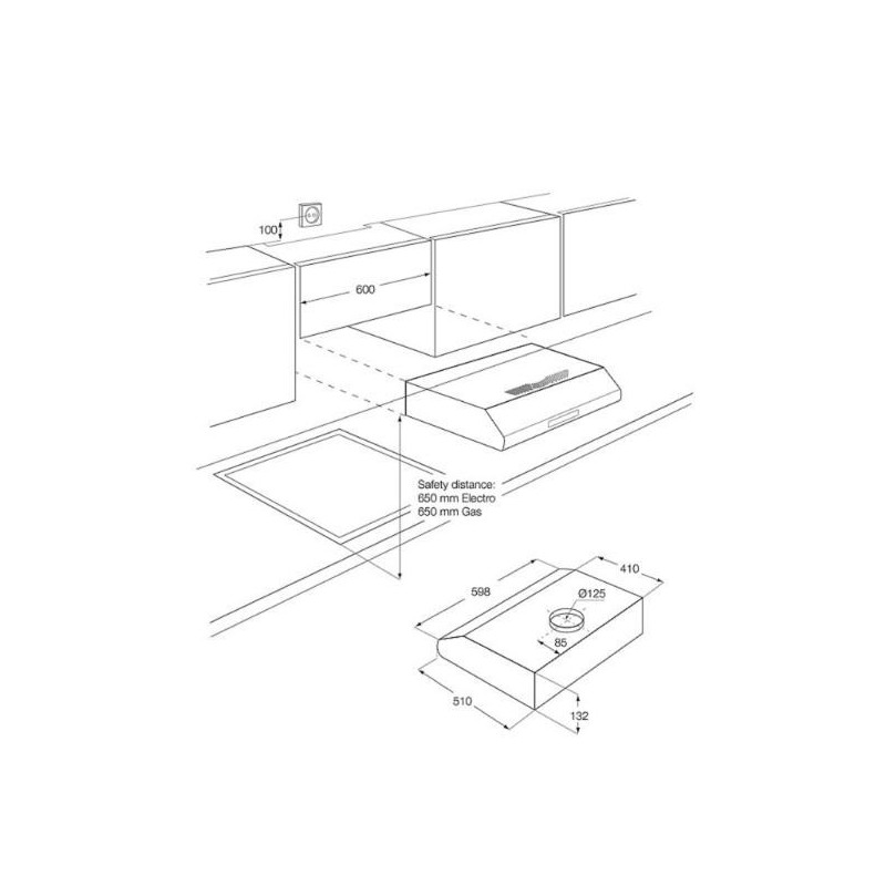 Electrolux LFU216X (271 m3 / h 598 mm steel color)