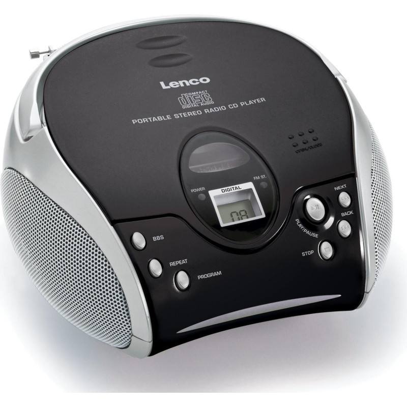 Jaunums! Lenco CD magnetola melna / sudraba SCD-24 Black / Silver