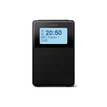 PHILIPS radio pulkstenis melns