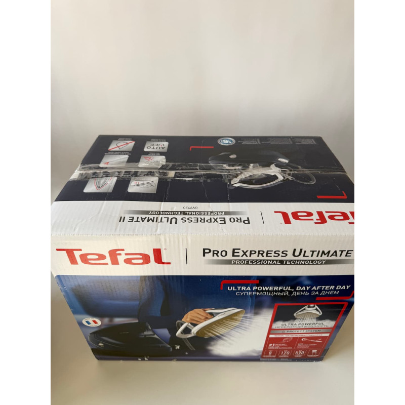 Prece ar Bojatu iepakojumu- TEFAL Pro Express Ultimate gludinasanas sistema 3000W zila / balta GV9720-B (3121040085134-B