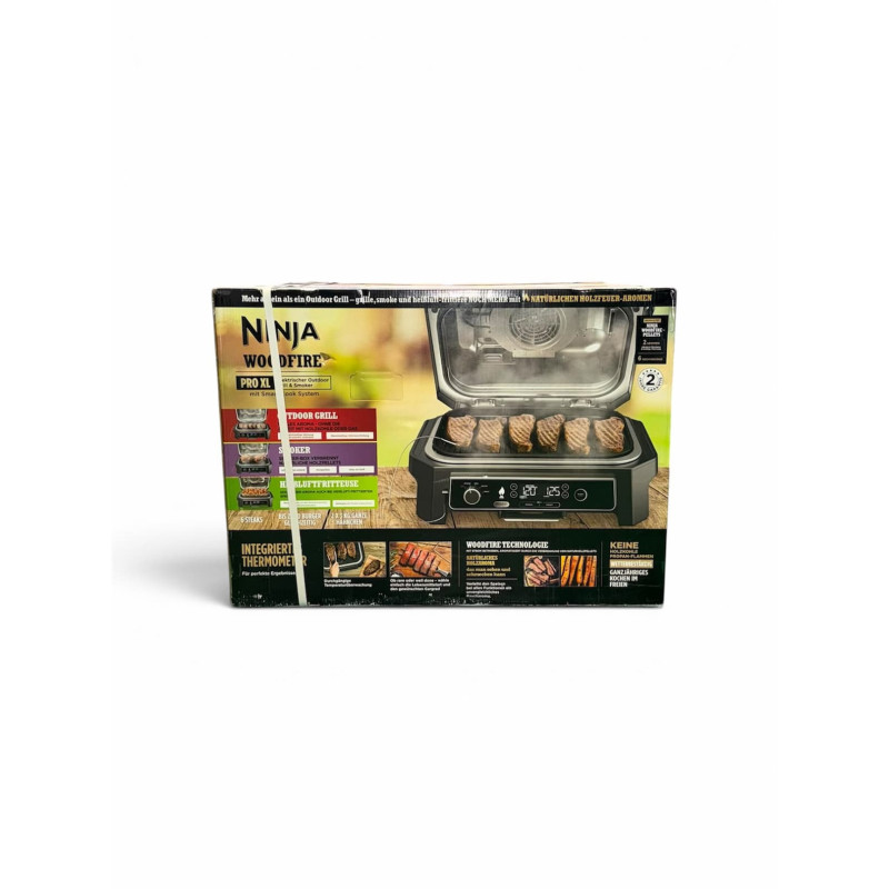 Prece ar Bojatu iepakojumu- Ninja Woodfire Pro XL elektriskais ara grils melns OG850EU-B (622356281058-B)