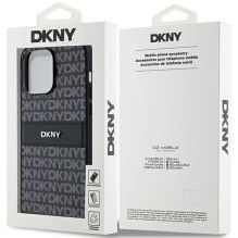 DKNY DKNY Leather Mono Stripe & Metal Logo case for iPhone 14 Pro - black DKNY DKNY Leather Mono Stripe & Metal Logo case for iPhone 14 Pro - black