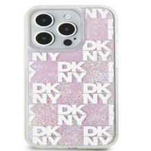 DKNY Apple iPhone 15 Pro Max 6.7 kietas dėklas su skystu blizgučiu ir rožiniu logotipu DKNY Apple iPhone 15 Pro Max 6.7 kietas dėklas su skystu blizgučiu ir rožiniu logotipu