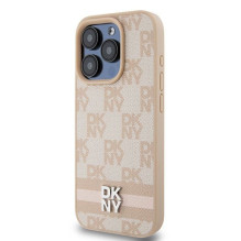 DKNY DKNY odinis languotas vienspalvis raštas ir dryžuotos juostelės, skirtas iPhone 15 Pro Max – rožinis DKNY DKNY odinis languotas vienspalvis raštas ir dryžuotos juostelės, skirtas iPhone 15 Pro Max – rožinis