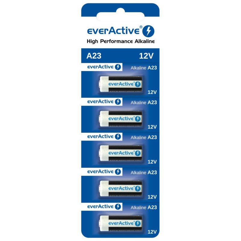 Alkalinės Baterijos - EverActive 23A 12V, 5 vnt.